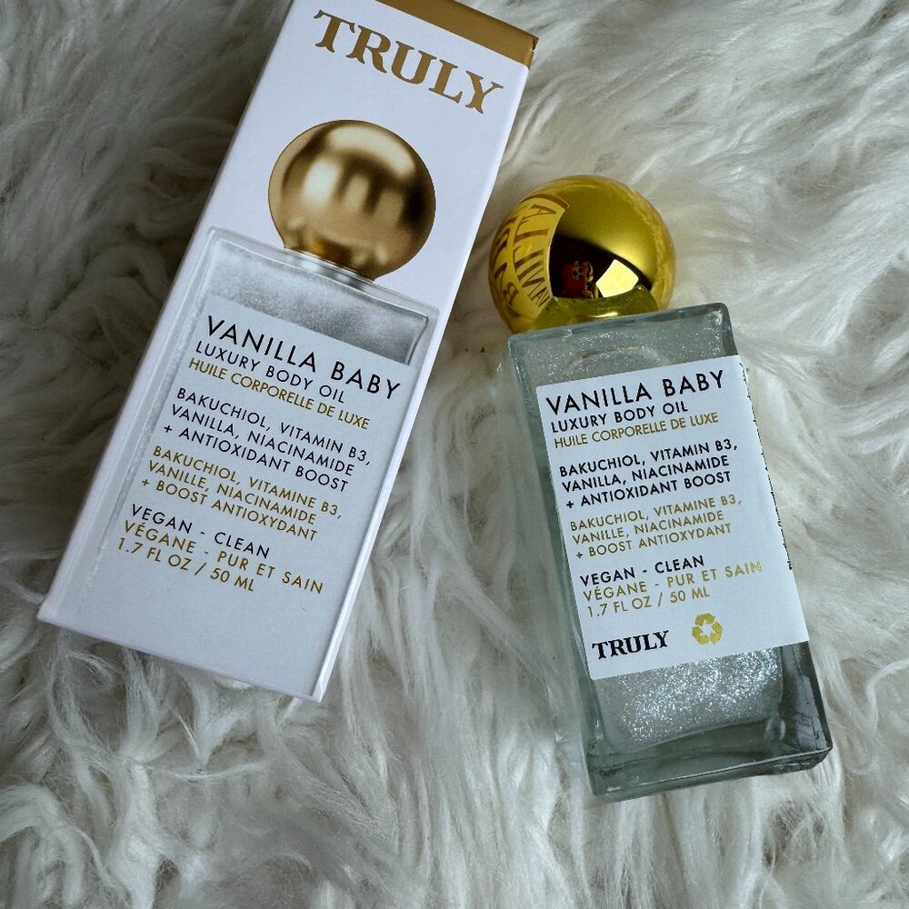 Truly Vanilla Baby Luxury Body Oil 4 oz – NIB – Clean, Gentle, Vegan Skincare